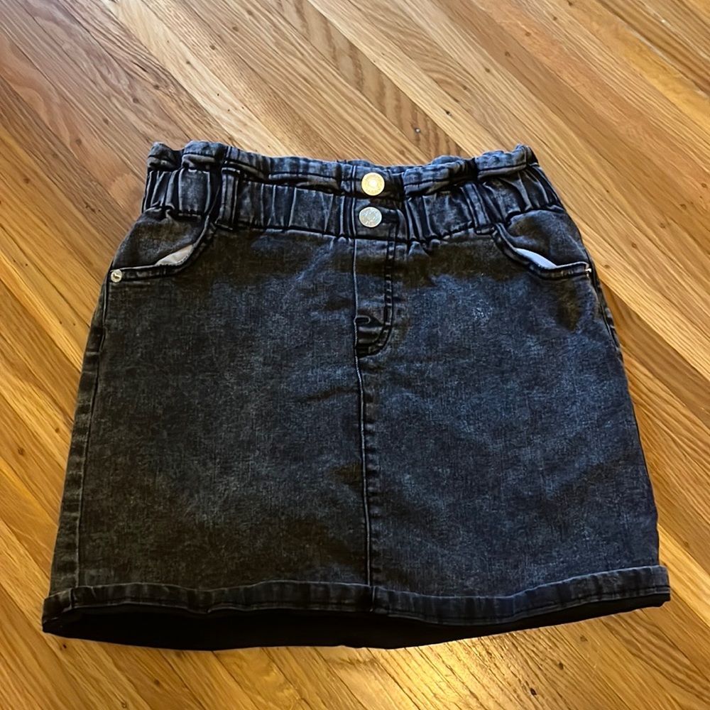 justice black jean skirt size 14 girls
